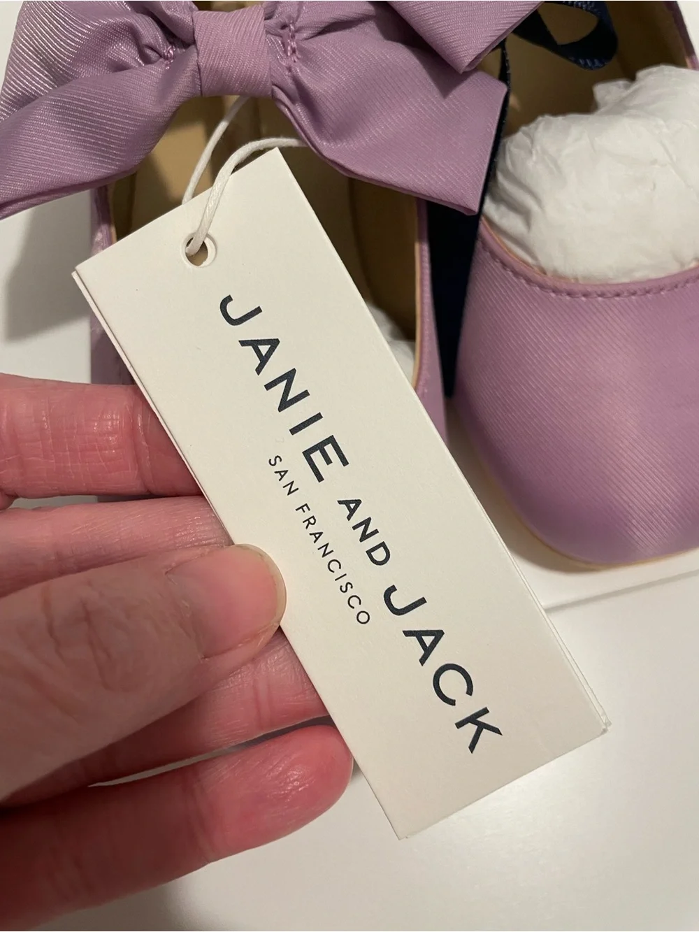 Janie and Jack Brand NWT Girl's size 10 Purple Lavender Ballet Flats Bows Shoes
